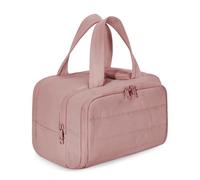 Elouva Toiletry Bag, Large Capacity Wide-Open Travel Makeup Bag, 4-in-1 Puffy Multi-Functional Cosmetic Bags for Women with Handle for Accessories, Essentials, Toiletries (Rose Pink)
