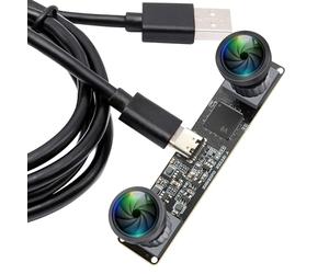 ELP Cámara 3D estéreo USB 120 fps obturador global impresora módulo de cámara con 120 grados sin distorsión sincronización con doble lente PC cámara de ordenador Plug and Play para Raspberry Pi Mac