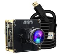 ELP Cámara 4K 60fps HDMI USB 3.0 para computadora, cámara de PC gran angular con lente de baja distorsión de 120 grados y zoom digital 2X para grabador láser, laptop, Ras pi, Jetson Nano