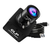 ELP Cámara con zoom USB 3.0 de alta velocidad, 720P/200fps, 1200P/120fps, USB3.0/2.0, enfoque manual, cámaras Lightburn para Windows, Linux, Mac, Pi, cámara web AR0234 de 2.8-12 mm, zoom 4X, para PC