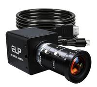 ELP Cámara industrial con 60 fotogramas por segundo, USB 3.0 y HDMI, 4K H.264 de alta velocidad 10-55 mm, objetivo de zoom manual de 5 aumentos, salida de simulación USB HDMI, Plug & Play para