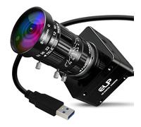 ELP Cámara industrial USB 3.0 de 20 MP, 4K UHD 3840P de alta resolución, 30 fps de alta velocidad de fotogramas, 5 - 50 mm, 10 lentes vario manuales, Lightburn Webcam, Plug & Play, sin controlador