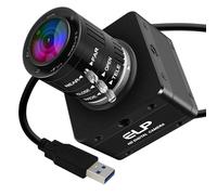 ELP Cámara industrial USB 3.0 de 20 MP, 4K UHD 3840P de alta resolución con lente de zoom manual 3x de 3.6-10 mm, alta frecuencia de fotogramas de 30 fps, cámara web Lightburn, compatible con Windows