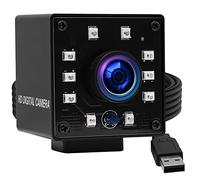 ELP Cámara USB 1080P ancha Anagle Fisheye 170 grados IR LED cámara web cámara con mini carcasa USB para Linux Windows, Android, Mac Os