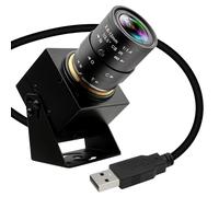 ELP Cámara USB 4K, gran angular, 2,8-12 mm, zoom varifocal, cámara webcam ultra HD 2160P 30 FPS, cámara web Plug and Play para conferencias, USB2.0, Webcam para Windows Linux Mac