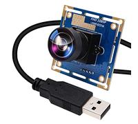 ELP Cámara USB con lente ojo de pez de 170 grados con resolución HD de 1080p, módulo de cámara USB OV2710 CMOS de 2 megapíxeles, alta velocidad, 100 fps, gran angular, mini módulo USB 2.0 para robot