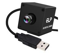 ELP Cámara USB de 12 MP 1080p a 120 fps, cámara web de alta velocidad para seguridad industrial con resolución 4K, lente M12 de 16 mm con campo de visión estrecho, ideal para condiciones de poca luz