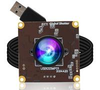 ELP Cámara USB de 5 MP con obturador global de 50 fps, cámara web de gran angular para transmisión en vivo (lente 100 sin distorsión)