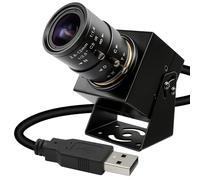 ELP Cámara USB de 640 fps, obturador global monocromático de ultra alta velocidad, cámara web de 120 fps/210 fps/420 fps, lente de zoom manual 4X de 2.8-12 mm, Plug & Play para portátil Raspberry Pi