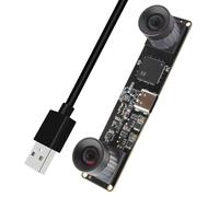 ELP Cámara USB de alta velocidad de 210 fps con obturador global de sincronización de 800 p, doble lente, monocromo, S/W, cámara Plug and Play, para impresión 3D, PC Lightburn QR, escaneo de código VR