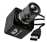 ELP Cámara USB HD de 16 MP, 2,8 - 12 mm, zoom óptico manual de 4 aumentos, lente de montaje CS, alta resolución para Lightburn OpenCV Live Streaming y microscopio USB Plug & Play para Windows, Linux y