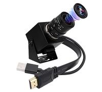 ELP Cámara USB HDMI 4K con zoom manual, cámara web de enfoque variable, cámara de PC, mini cámara de primer plano para computadora H.264, telescopio, cámara de seguridad USB IMX415, cámara CCTV