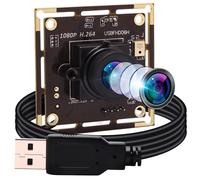 ELP Cámara web 1080P con micrófono, para Windows/Linux/Raspberry Pi, ordenador portátil, Full HD baja iluminación Webcam USBFHD06H-L100