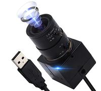 ELP Cámara web 4K Ultra HD 2160P con lente de enfoque manual óptico gran angular de 2.8-12 mm, sensor IMX415 con zoom USB para videoconferencia, Plug and Play para Windows, Linux, Mac
