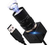 ELP Cámara web 4K Ultra HD 2160P USB con lente óptica de enfoque manual 10x de 5-50 mm, sensor IMX415, cámara con zoom USB para videoconferencia, Plug and Play para Windows, Linux, Mac, Raspberry Pi