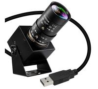 ELP Cámara web 4K USB Ultra HD 2160P, enfoque variable, 5-50 mm, zoom 10X, lente varifocal, Plug and Play, cámara de conferencias web para Windows/Linux/Android/Raspberry pi USB4K03-UFV (5-50)