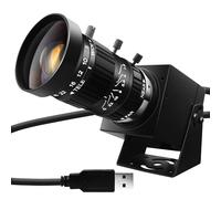 ELP Cámara web con zoom USB 10X de 5 a 50 mm, zoom manual de 12 MP, para computadora, 1080P, 120 fps, enfoque variable, cámara de combustión de luz de alta velocidad, USB 2.0, cámara web de seguridad