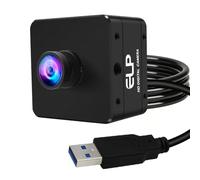 ELP Cámara web de 5 MP 60 fps con obturador global USB3.0 de gran angular de 120 grados para computadora Mini UVC USB3.0/2.0 cámara de PC para laptop, cámaras de combustión de luz de alta velocidad
