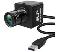 ELP Cámara web Global Shutter Color USB3.0, 120 FPS 200 FPS ultra alta velocidad de fotogramas, resolución máxima de 1920 x 1200 con lente de zoom manual 4X de 2.8-12 mm, Plug and Play para impresora
