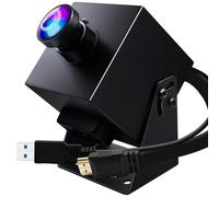 ELP Cámara web HDMI 4K 60fps USB 3.0, doble salida, gran angular, 120 grados, baja distorsión, Lightburn_Camera 2X, zoom digital, cámara web H.264, cámaras de seguridad USB de alta velocidad para