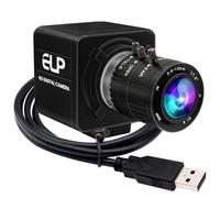 ELP Cámara web USB de 12 MP con zoom manual para computadora, 1080P, 120 fps, enfoque variable, cámara de combustión de luz de alta velocidad 3.6-10 mm, zoom 3X, USB 2.0, cámara web de seguridad
