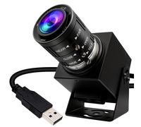 ELP Cámara web USB de 48 MP con zoom manual para computadora, mini cámara de quemadura de luz para grabador láser UVC USB2.0, cámara de primer plano 6000P, cámara de seguridad USB de 3.6-10 mm, cámara