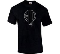 ELP Emerson Lake and Palmer Band Logo Rock Music Retro T-Shirt up to XXL Black Black L