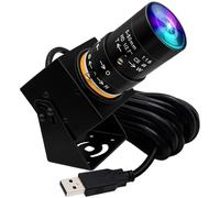 ELP Global Shutter - Cámara web USB de 5 MP 50 fps de alta velocidad de 5 a 50 mm, cámara teleobjetivo varifocal (zoom 10X) 1440P 60 fps