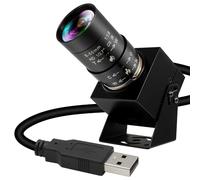 ELP Global Shutter USB Cámara 90 fps de alta velocidad USB cámara con zoom manual de 5-50 mm 10 aumentos, objetivo varioobjetivo primer plano 1200P Goft Swing USB Cámara para Jetson Nano Laptop