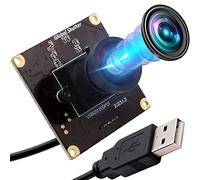 ELP Módulo de cámara USB de alta velocidad 90 fps Global Shutter, cámara USB de 2 MP 1200P con lente gran angular sin distorsión 126 grados para ordenador, portátil, dispositivo Android y Raspberry Pi