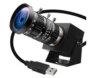 ELP Starvis - Cámara USB con 0,0001 lux de luz ultra débil, H.264 1080P 30 fps, cámara web 10x CS-Mount 5-50 mm, lente telezoom con ajuste manual, cámara HDR de visión nocturna a todo color