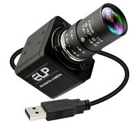 ELP Zoom Web Camera con lente varifocal de 5-50 mm, Plug and Play, cámara USB para PC, computadora portátil, computadora, conferencia, estudio (cámara web con sensor 1944P MI5100)
