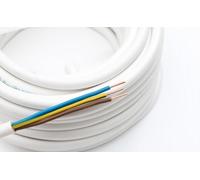 Elpar NYM-J Cable de alimentación de alta potencia, 3 x 1,5 mm², blanco, robusto, flexible, testado de seguridad, ahorro de energía, duradero, 15 m, para electrodomésticos e instalaciones eléctricas