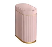 ELPHECO Bote de basura para baño con tapa, sensor de 2 galones, cubo de basura estrecho inteligente de 8 litros, cubo de basura pequeño delgado e impermeable, cubos de basura automáticos rosados para