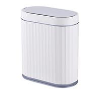 ELPHECO Cubo de basura para baño, sensor de movimiento, automático, cubo de basura inteligente de plástico delgado con tapa, canastas de basura inteligentes comerciales para dormitorio, baño, oficina