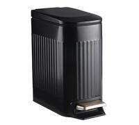 ELPHECO Cubo de basura para el baño de 7 litros, con pedal y cubo interior, cubo de basura con pedal y tapa de cierre suave, cubo de basura delgado de acero inoxidable para espacios pequeños