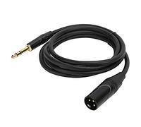 Elprico 22awg XLR Macho a 1/4in 6.35 Mm Cable de Cable de, Cable de Línea de Micrófono de Señal Equilibrada para Actuaciones de Estudio/en Vivo, Duradero con Buen (JD6004-1 Metro)
