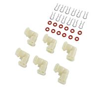 Elprico 6 Piezas de Repuesto de Conector de Línea de Agua en Forma de L para Máquina de café Jura, Accesorios de Conexión Rápida de Plástico con 12 Abrazaderas y 12 Anillos Tóricos de