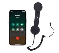 Elprico Auricular de Teléfono Retro, Auricular de Teléfono Estilo Retro Tipo C, de con Cable Receptor de Mango de Fijo Estilo para Videoconferencias (Black)