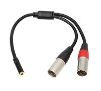 Elprico Cable de Micrófono de 3.5 Mm 1/8 a XLR, Protección de Servicio Pesado para Sonido Premium, Blindaje de Ruido, Cable Negro Rojo de 0. para Teléfonos, Reproductores de MP3,