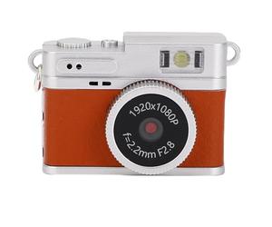 Elprico Cámara de Mini Llavero, Cámara Retro de Nostalgia Pequeña 1080p, Videocámara de Video Micro Portátil, 20mp 0.96 Pulgadas de Videos Pequeños de Video Incorporado LED LED para (Brown)