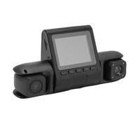 Elprico Camiseta de Tablero de 3 Canales, Cámara de Tablero de 1080p Delantera y Trasera en el Interior, Cámara de para Automóviles, Triple con Tarjeta de 32 GB,