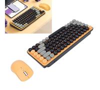 Elprico Combo de Teclado y Ratón Inalámbricos, Modo Dual Bluetooth 2.4G 85 Teclas Juego Inalámbrico con Teclas Redondas Retro e Inclinación de 9 Grados, para OS X y Android