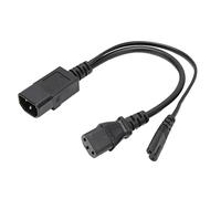 Elprico CONCERENCIAS DE ENERGÍA IEC320 IEC320 C14 a C13 C7 Cable DE Alimentación 10A 250V 32cm Y Diseño DE División con PVC DE Retardante DE Llama para Proyectores Escáneres DE