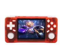 Elprico Consola de Juego de Mano, Pantalla HD de 3.5 Pulgadas Retro Gaming Console Games Classic con Múltiples Emuladores, 4000 MAh Batería Recargable Player Video de Bolsillo (Rojo Transparente)