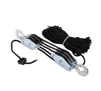 Elprico de Polea de Elevación de Cuerda, Bloque de Polea y Aparejos de 2200 Lb, Potencia de Elevación de Relación 6:1 49 Pies, Bloque de Polea Resistente para Caza, Levantamiento de