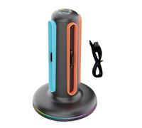 Elprico Dock de Carga, Estación de Cargador de Controlador 4 en 1 para el Interruptor 2 con Modos de 9 RGB Alineación Magnética Cable de Indicación de LED Inteligente Tipo C Cable USB