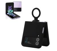 Elprico Funda para Z Flip 4, TPU Flexible para Mujeres, Hombres y Niñas, Funda Protectora para Teléfono Slim Fit a Prueba de Golpes Girly para Z Flip 4, para Teléfono con (Black)