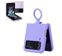 Elprico Funda para Z Flip 4, TPU Flexible para Mujeres, Hombres y Niñas, Funda Protectora para Teléfono Slim Fit a Prueba de Golpes Girly para Z Flip 4, para Teléfono con (Púrpura Lavanda)