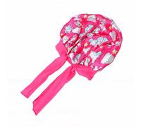 Elprico Gorro de Satén para Niñas, Gorro de Dormir Transpirable para Niños, Funda para la Cabeza de 11 Pulgadas de Diámetro, con Lazos Anchos, para Cabello Trenzado Rizado y Rizado para Bebés